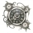 time, clock, eternity, dali tattoo design idea