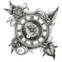 time, clock, eternity, dali tattoo design idea