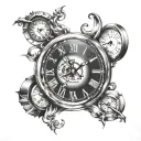 time, clock, eternity, dali tattoo design idea