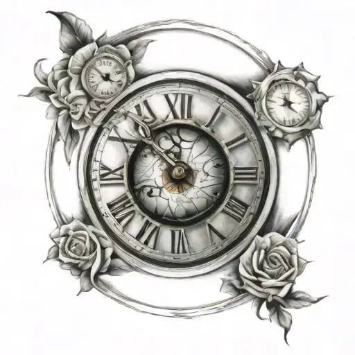 time, clock, eternity, dali tattoo design idea