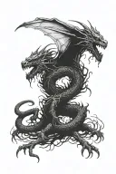 death and dragon tattoo design idea