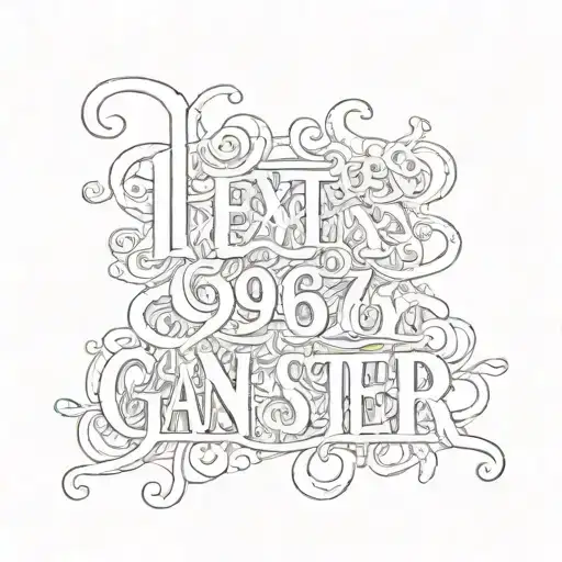  text 1967 text with gangster font tattoo design idea