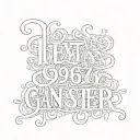  text 1967 text with gangster font tattoo design idea