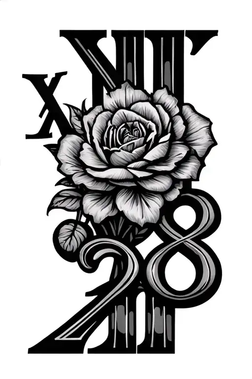 date August 28th 2018 in roman numerals tattoo design idea