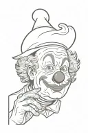 a clown smoking a blunt spinning the world on his finger like a basketball tattoo design idea