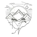 mountain sunset reflecting tattoo design idea