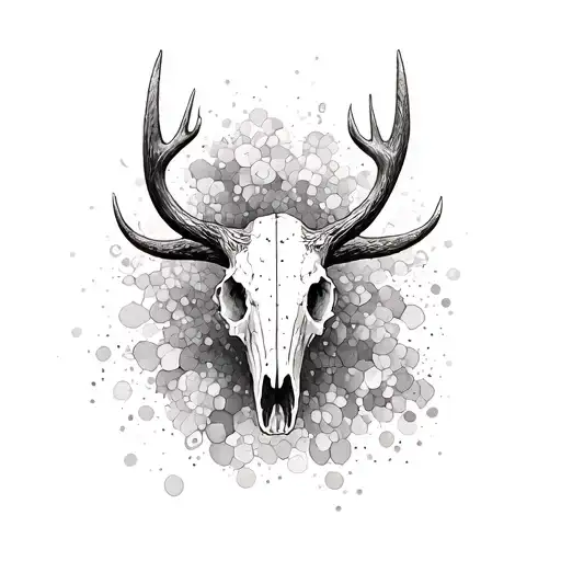 great Irish elk skull tattoo design idea