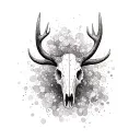great Irish elk skull tattoo design idea