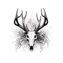 great Irish elk skull tattoo design idea