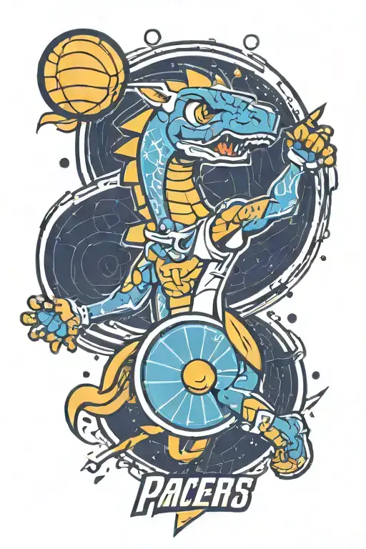 indiana pacers and pokémon tattoo design idea