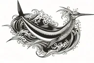 Marlin jumping tattoo design idea