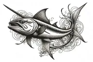 Marlin jumping tattoo design idea