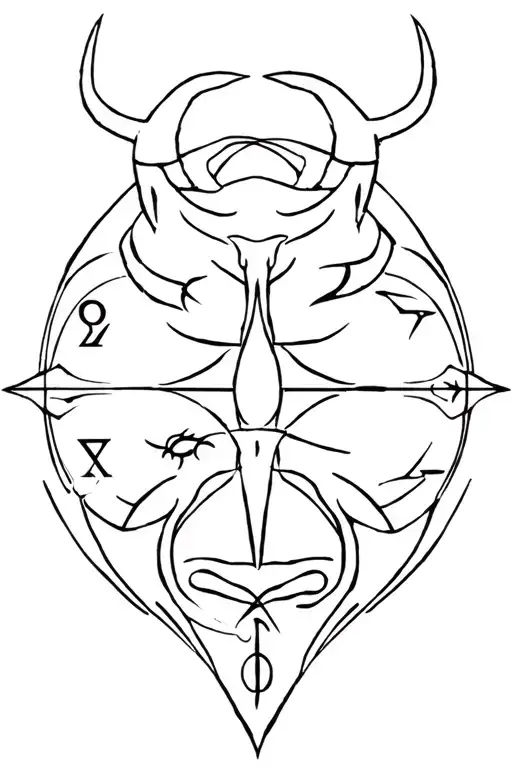 Zodiac signs Taurus, sons are Aquarius and Pisces combined tattoo design idea