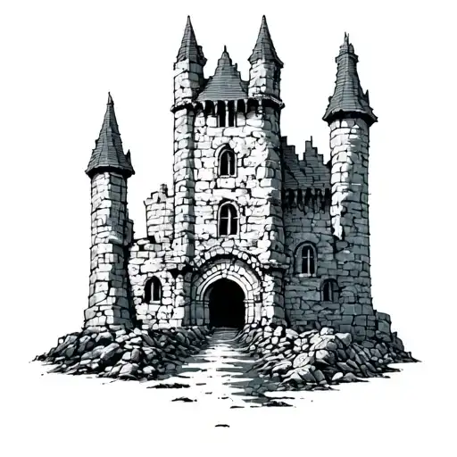 Castle Ruins tattoo design idea