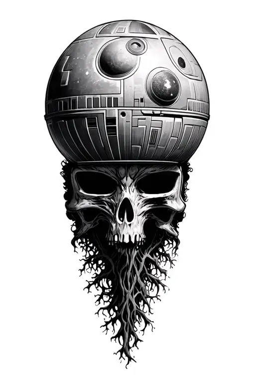 ygdrasil and the death star wars tattoo design idea