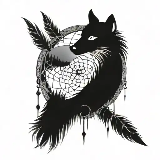Combine Garra and dream catchers into a unique design symbolizing protection and inner strength tattoo design idea