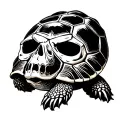 Simple 2D Gothic tattoo of a turtle shell with the scutes arranged in the shape of a skull tattoo design idea