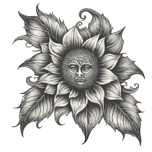 smut book, sunflower, viking tattoo design idea