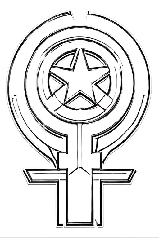 Captain America Captain in 3D Cross tattoo design idea