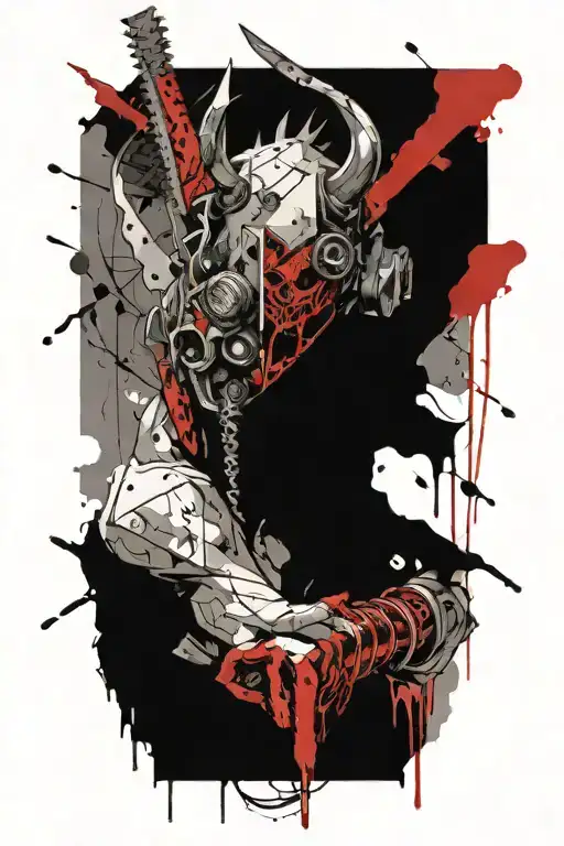 chainsaw man demon tattoo design idea