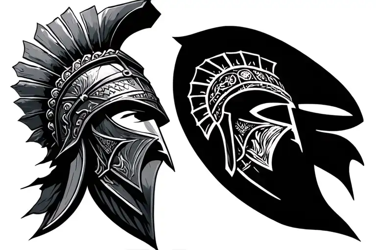 Create a tattoo inspired by the stoic practice of phantasia kataleptike and the Spartan agoge trials  tattoo design idea