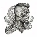a neck tattoo for a man that demonstrates change tattoo design idea