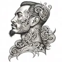 a neck tattoo for a man that demonstrates change tattoo design idea
