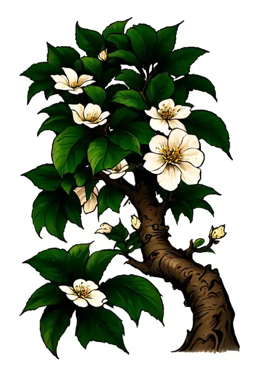 dogwood tree tattoo design idea