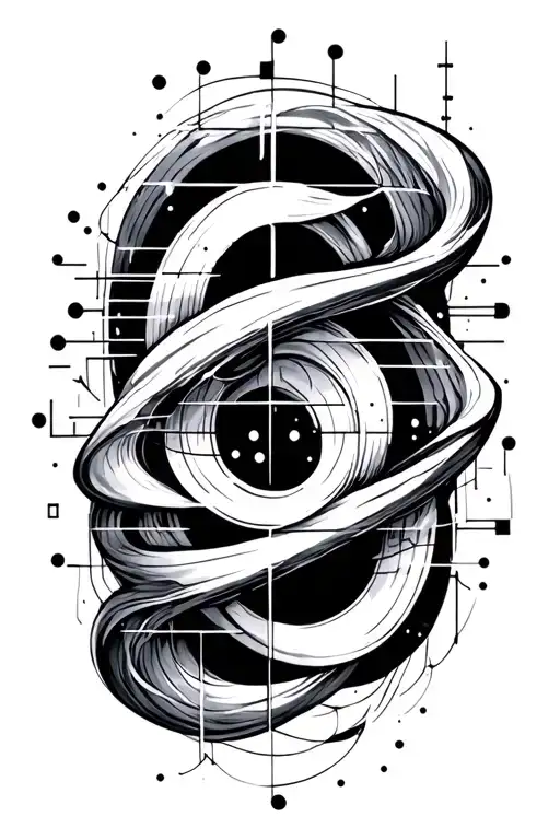 Morse code lineart band tattoo design idea