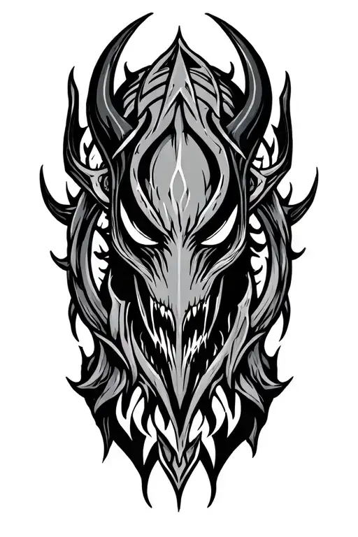 symbiote viking tribal design tattoo design idea