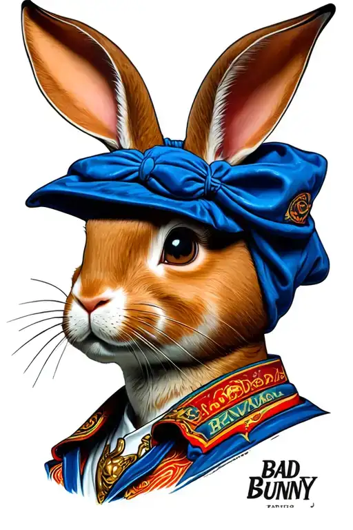 Bad Bunny tattoo design idea