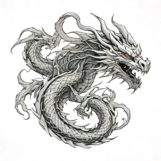 a dragon wrapping around the forearm that looks like the dragon from avatar the last airbender  tattoo design idea