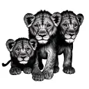 3 lion cubs tattoo design idea