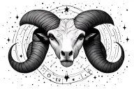Aries constellation surrounded tattoo design idea