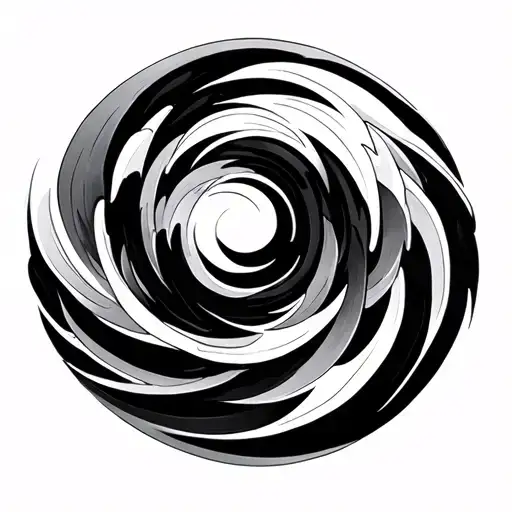 Enso circle with waves tattoo design idea