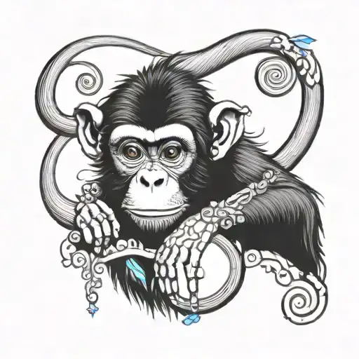 monkey tattoo design idea