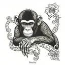 monkey tattoo design idea