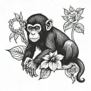 monkey tattoo design idea