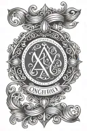 Alpha Phi Omega symbol intertwined with elements tattoo design idea