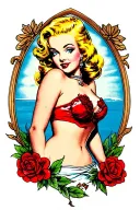 blonde pin up girl tattoo design idea