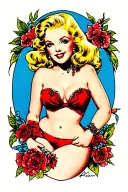 blonde pin up girl tattoo design idea