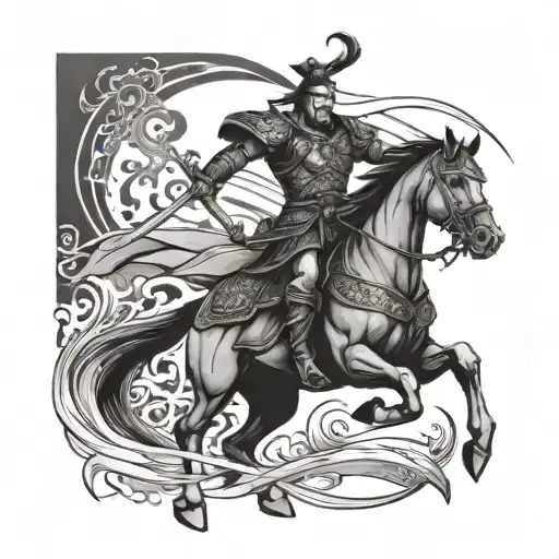 lu bu dynasty warriors fighting tattoo design idea