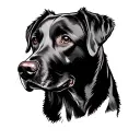 labrador retriever face tattoo design idea