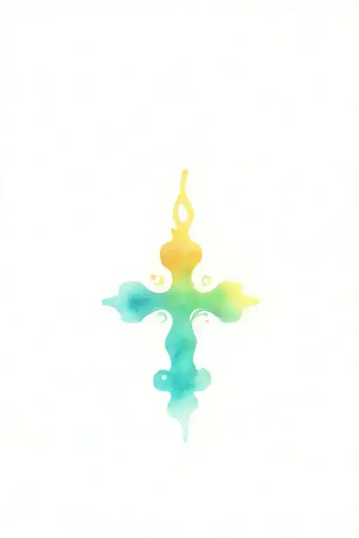 Abide Christian Cross tattoo design idea