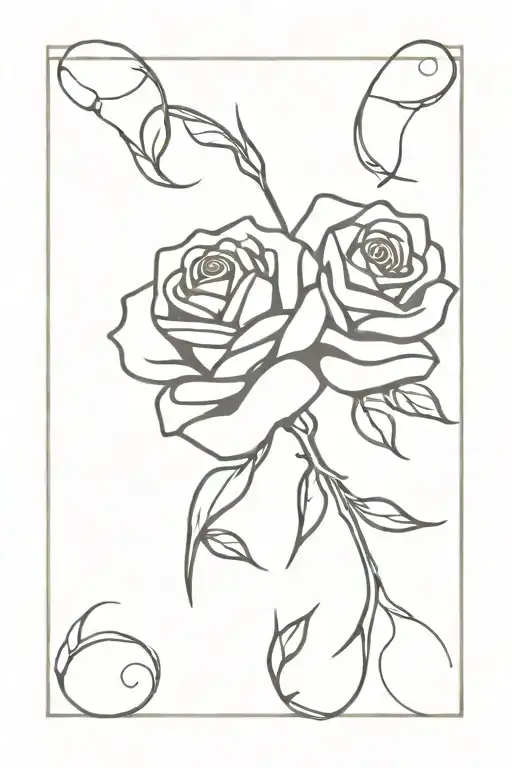 two roses intertwined tattoo design idea
