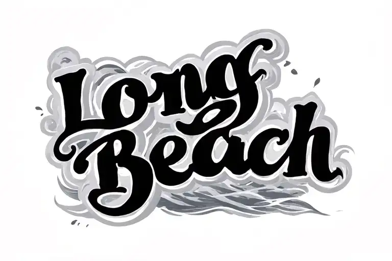 Long Beach lettering tattoo design idea