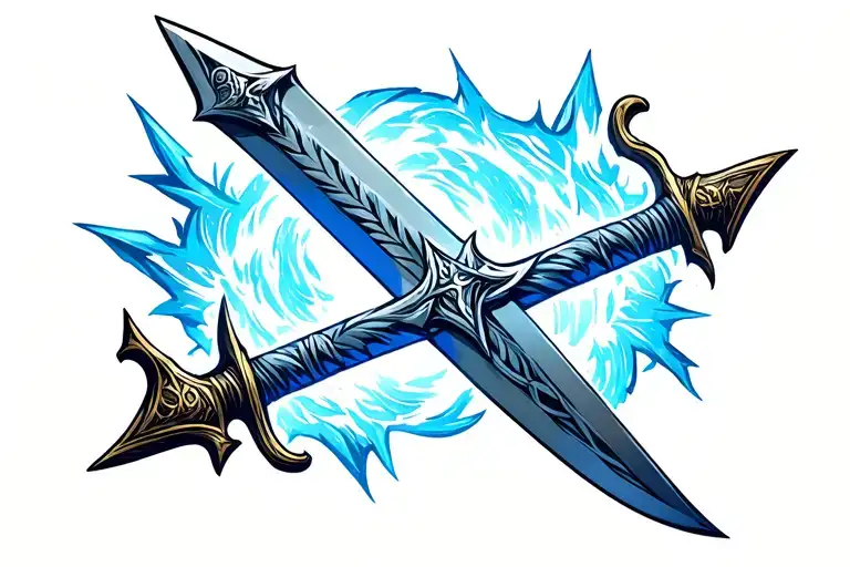 lord of the rings shards of narsil sword with rohan house themes tattoo design idea