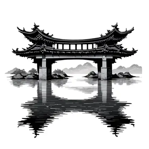 Japanese Bridge tattoo design idea