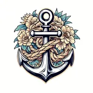 anchor intertwined tattoo design idea