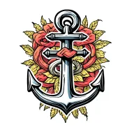 anchor intertwined tattoo design idea